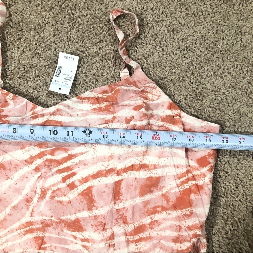 Maurice’s Animal Print Coral/White Zebra Stripe Spaghetti Strap Skater Dress 1X - Picture 14 of 14